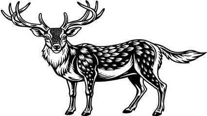 Fototapeta na wymiar silhouette of a deer vector illustration