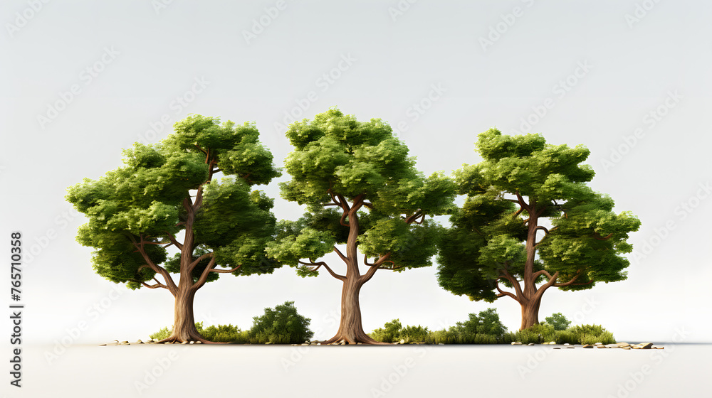 Wall mural oak trees icon 3d