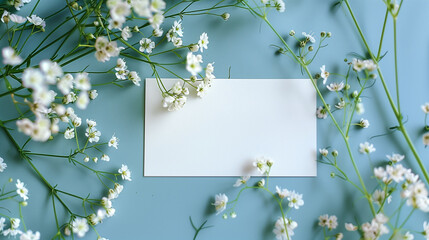 Tiny White Flowers and Card
