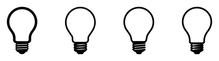 Light bulb icon. Light bulb vector icon. Idea icon. Lamp concept. Light bulb, isolated in modern simple flat design. Vector EPS 10