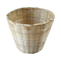 Fototapeta premium Empty handmade wicker basket isolated on transparent background
