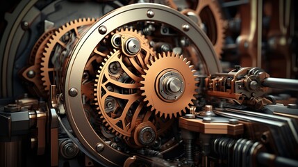 old watch mechanism, abstract background with a futuristic design