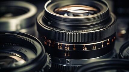 close up of a camera lens - obrazy, fototapety, plakaty