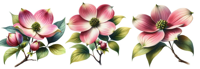 Flowers magnolia the leaves and flowers art design.