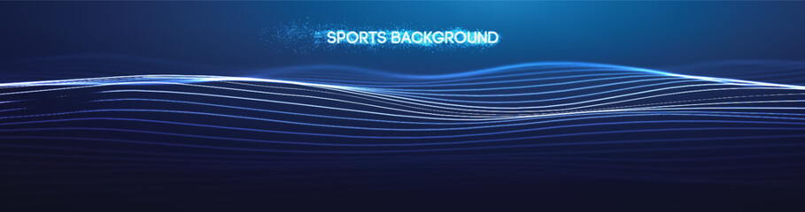 Dynamic blue lines abstract sports background vector. - 765713956