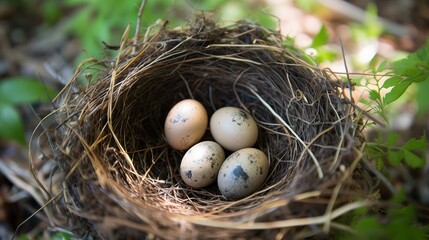 Obraz premium Colorful Easter eggs on a dark gray background. Gold and silver eggs are in the nest. Rich decor for the holiday