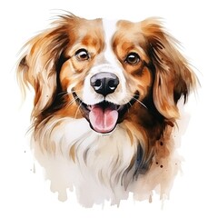 Fototapeta premium Portrait dog watercolor illustration isolated