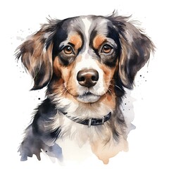 Fototapeta premium Portrait dog watercolor illustration isolated
