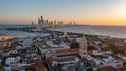 Drone images of Cartagena, Colombia from above
