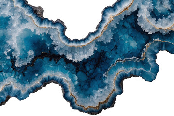 blue geode mineral crystals isolated on transparent png - obrazy, fototapety, plakaty