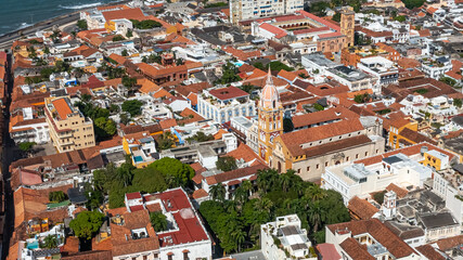 Drone images of Cartagena, Colombia from above