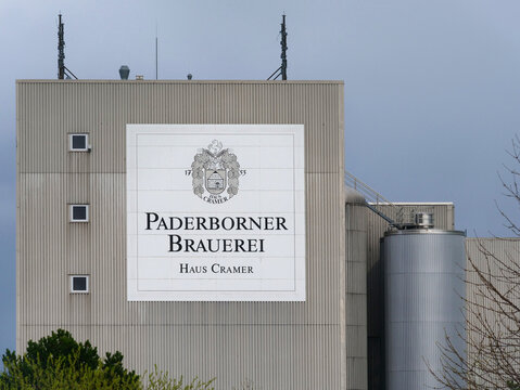 Billboard / lettering Paderborner Brauerei Haus Cramer is a brewery in Paderborn, North Rhine-Westphalia, which belongs to the Warsteiner Group, Germany, Paderborn, 23. March 2024 