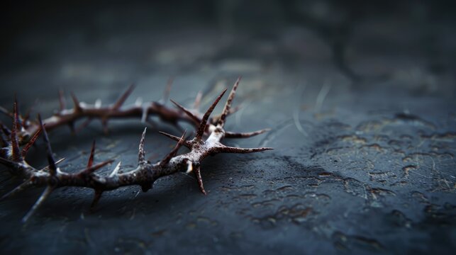 Crown of Thorns: A Symbol of Christianity and Sacrifice. Isolated Image with Sharp, Thorny Details Perfect for Easter and Religious Themes