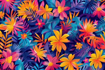 The colorful abstract pattern background serves as a template for a summer concept. vibrant design, captures the essence of summer with its lively colors and dynamic composition. - obrazy, fototapety, plakaty