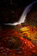 Kaskady Myi jesienną porą, Wodospad w Karkonoszach (Przesieka)