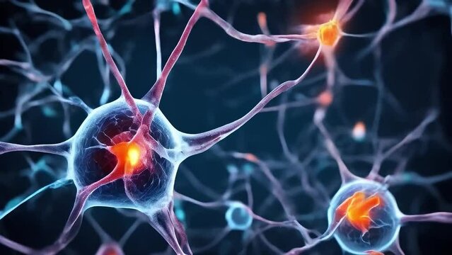 Background from nerve cells or neural networks with cell activity between each other