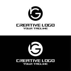 creative letter logo bg desain vektor