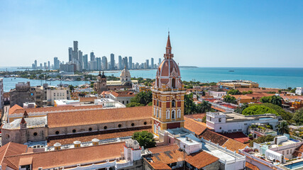 Drone images of Cartagena, Colombia from above