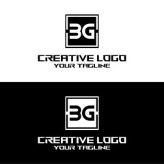 creative letter logo bg desain vektor