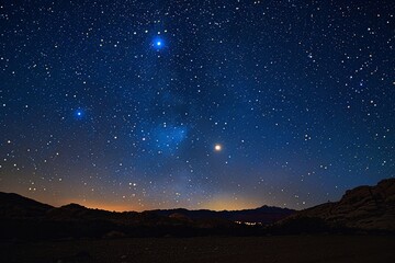 Desert star gazing, vast open skies, cool night, cosmic wonder , close-up