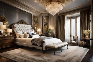 luxury hotel room with bed