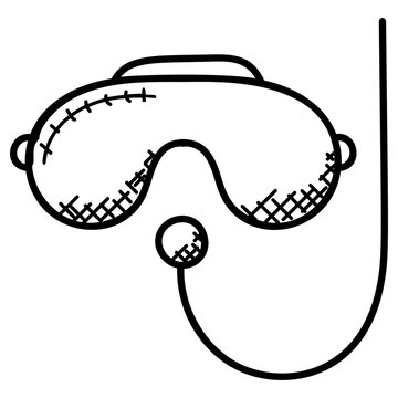 snorkeling mask icon, simple vector design