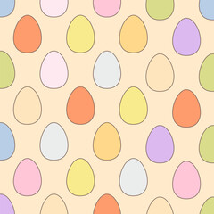 Vector easter eggs seamless pattern painted colorful
