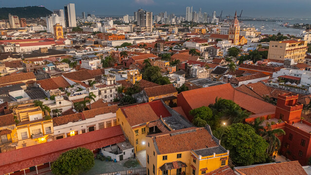 Drone images of Cartagena, Colombia from above