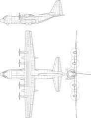 Lockheed_C-130J_Hercules_3-svg vector file.eps