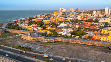 Drone images of Cartagena, Colombia from above