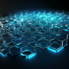Fototapeta premium Futuristic glowing digital abstract network.