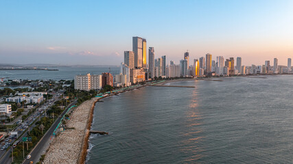 Drone images of Cartagena, Colombia from above