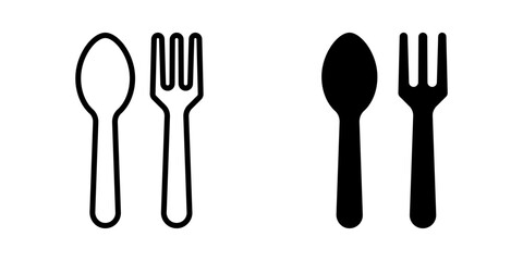 Fork with spoon icon. cutlery sign. for mobile concept and web design. vector illustration