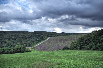 福島県　堀川ダム。洪水調整、河川維持、飲料用を目的にした多目的ダム。