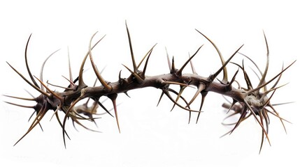 Crown of Thorns - A Symbol of Easter in Christianity. Isolated Image of the Sharp Thorns of the Crown