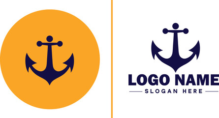Anchor logo icon vector for Ship Yacht Luxury marine anchor icon logo template