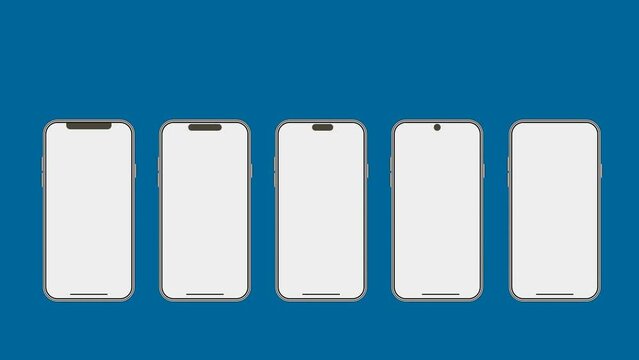 The layout of a realistic smartphone, a template for the design. Animation.