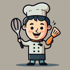 Adobe IllusA vector illustration of a chef poses