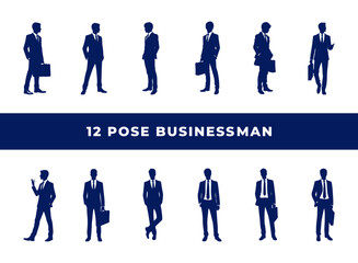 silhouette for logo asset 12 POSE BUSINESSMAN
