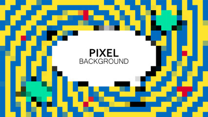 Blank paper background abstract line spiral pixel style design. vector illustration. Media promotion backdrop.