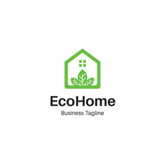 green house logo creative eco home line icon logo design template vector