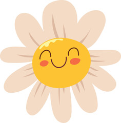 Flower leaves summer card elements spring illustration