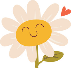 Flower leaves summer card elements spring illustration