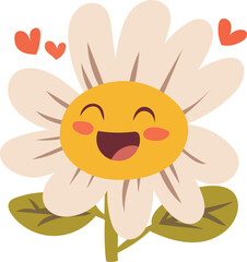 Flower leaves summer card elements spring illustration