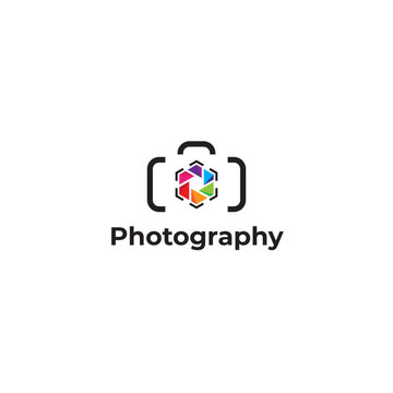 camera photography logo icon vector format template