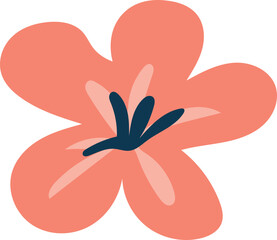 Flower leaves summer card elements spring illustration