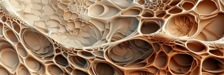 Crédence de cuisine en verre imprimé Ondes fractales  brown and beige abstract organic shapes, 3d fractals background texture banner