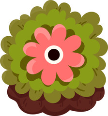 Summer gardening flowers at home nature cute vector illustration