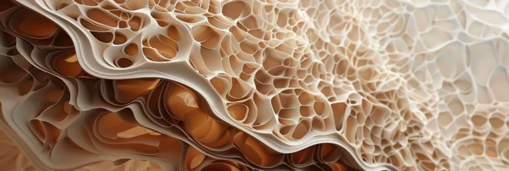 Crédence de cuisine en plexiglas Ondes fractales  brown and beige abstract organic shapes, 3d fractals background texture banner