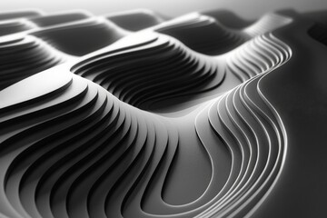 An abstract black and white wave design based on optical art